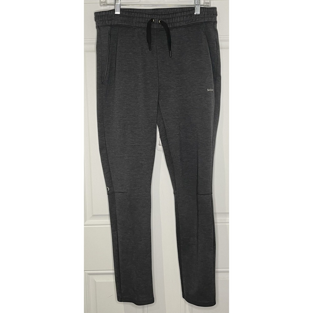 Skora Men's Small Gray Qwick-Dry Athletic Jogger Pants Drawstring Pockets